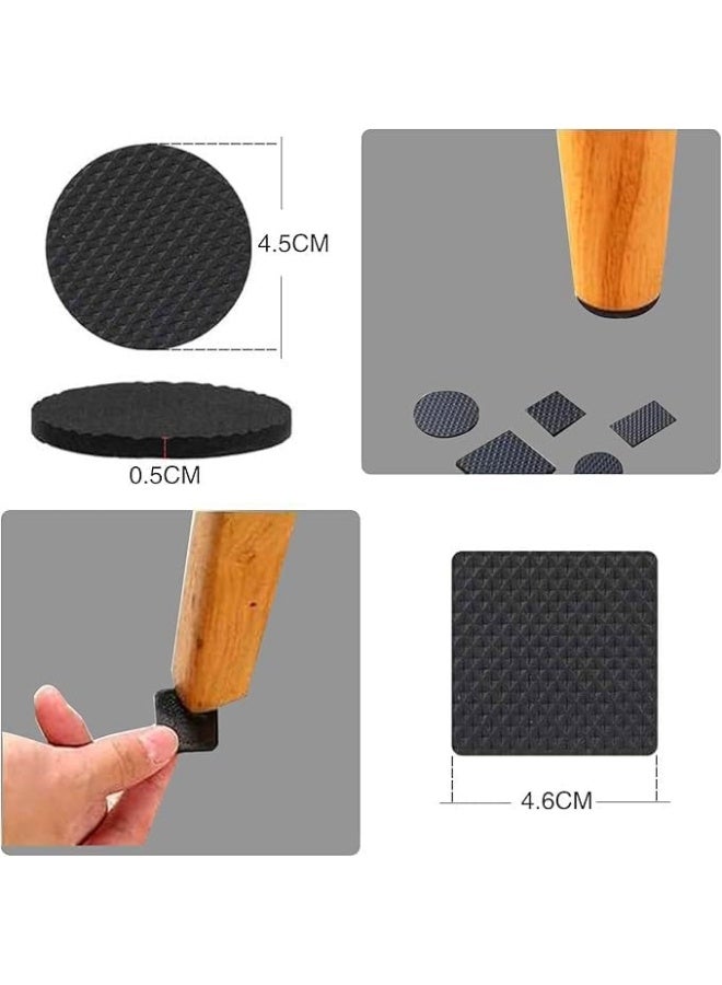 Bluejw 48Pcs Furniture Pads  Round Black Anti Scratch Non Slip Self Adhesive Floor Protectors for Sofa Table Chair - Image 2